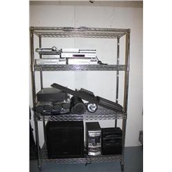 Rack Lot Of Sound Equipment & DVD,VCR Players
