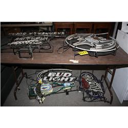 Table Lot Of Neon Beer Signs