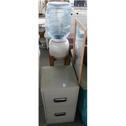 Water Cooler, Filing Cabinet & Mirror