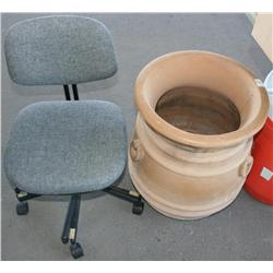 Office Chair & Flower Pot