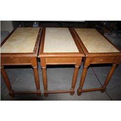 Lot Of 3 Marble Top Tables