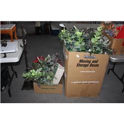 2 Boxes Of Fake Plants