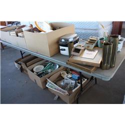 Table Lot Of Misc House Decor Items