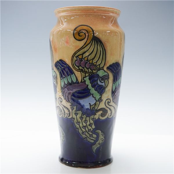 Doulton Lambeth Faience Art Nouveau Bird Vase