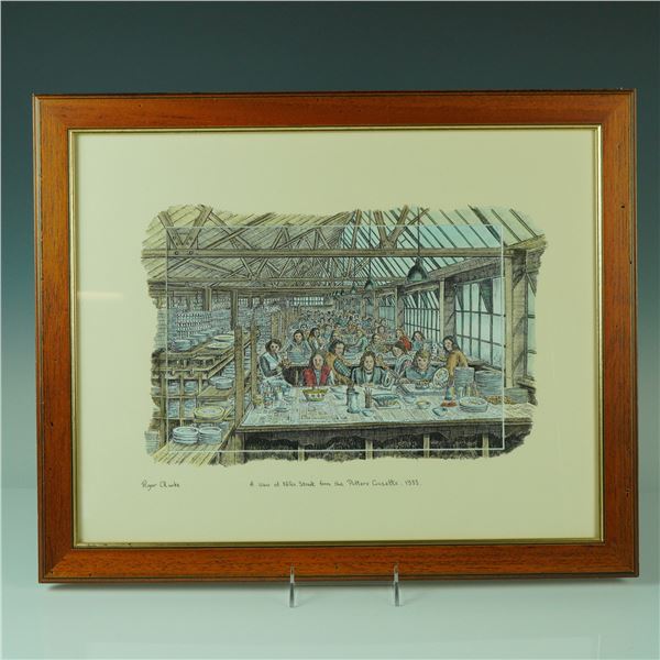 Roger Clarke Hand-Colored Ink Print, A View of Nile Street, Signed