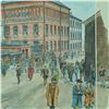 Image 2 : Roger Clarke Original Hand-Colored Ink Print, Nile Street Pottery