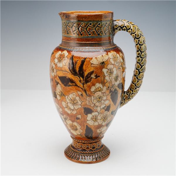 Martin Brothers Stoneware Floral Pitcher