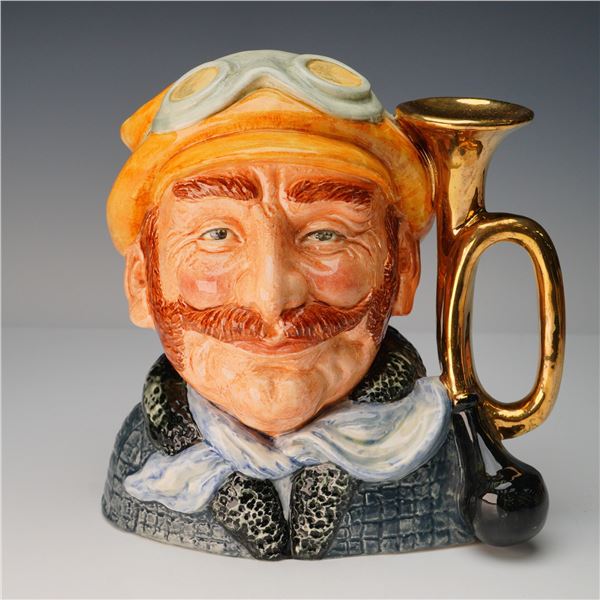 Royal Doulton Large Character Jug, Veteran Motorist D6333, Gold Horn