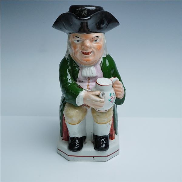 Staffordshire Colonial Man Toby Jug with Lid
