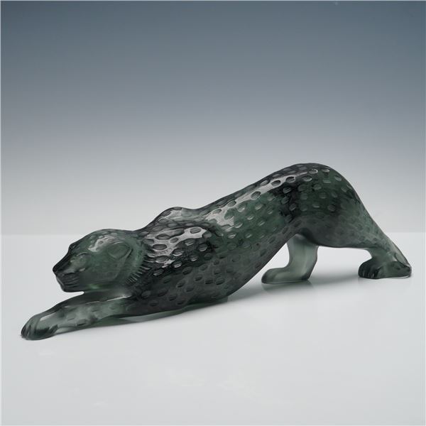 Lalique Crystal Figurine, Black Zelia Panther