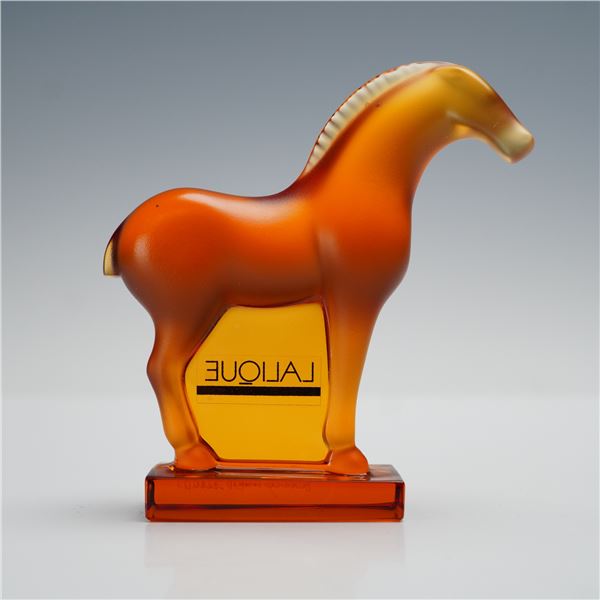 Lalique Crystal Figurine, Amber Tang Horse