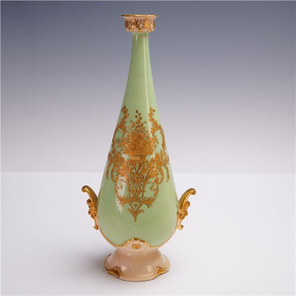 Doulton Burslem Porcelain Vase with Gilt Mask Handles