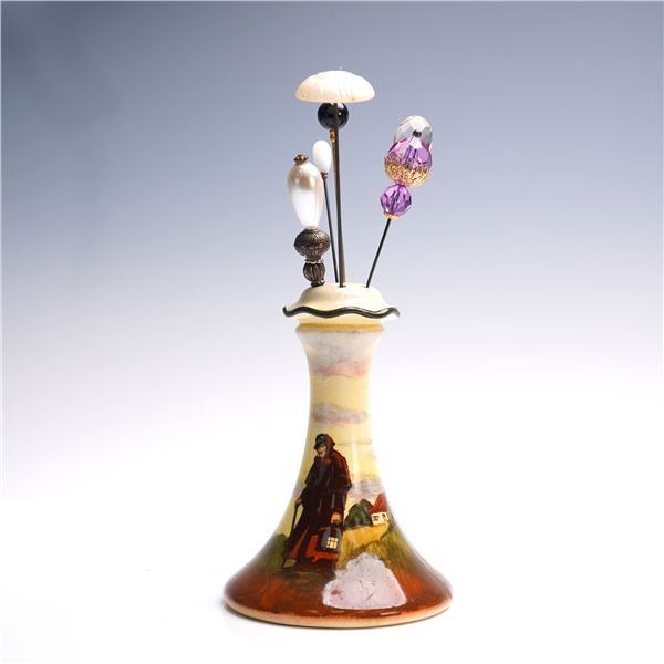 8pc Royal Doulton Hat Pin & Holder Grouping