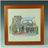 Image 1 : Roger Clarke Original Hand-Colored Ink Print, The Royal Visit, Signed
