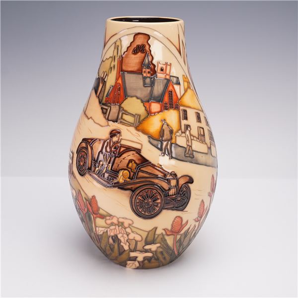 Moorcroft Pottery by Paul Hilditch Vase, Aston Hill Climb