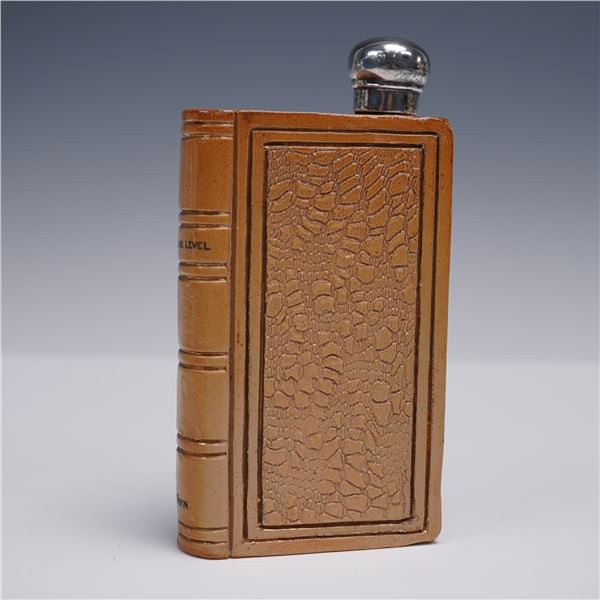 Doulton Lambeth Stoneware and Sterling Silver Flask, Finding His Level