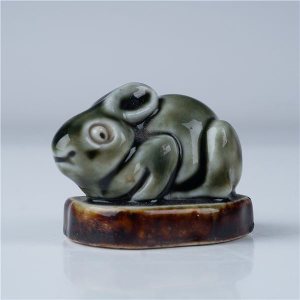 Royal Doulton Green Stoneware Mark Marshall Rabbit