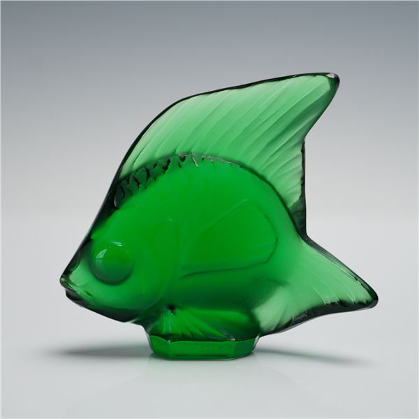 Lalique Crystal Emerald Green Fish