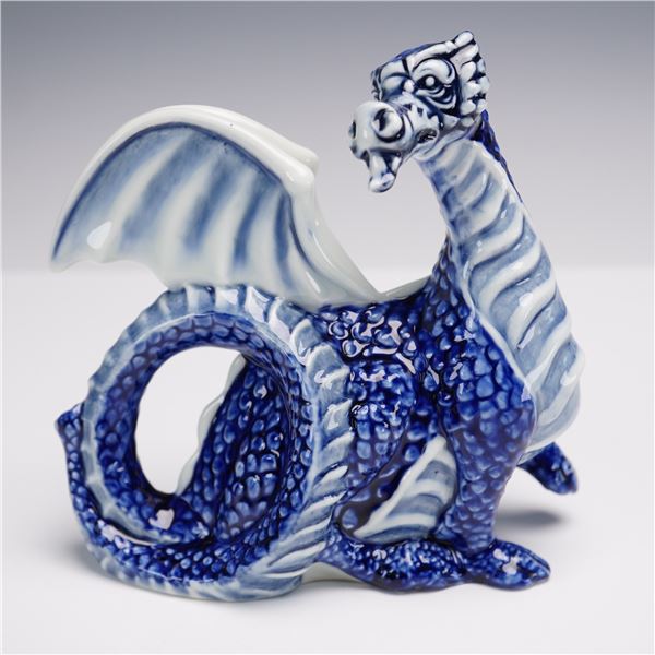 Royal Doulton Prototype Blue Flambe Figurine, Dragon - Style Two