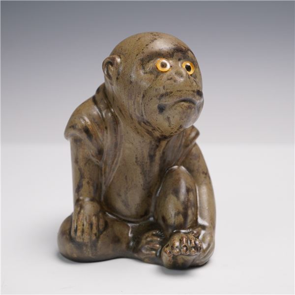 Rare Bernard Moore Experimental Seated Monkey Figurine