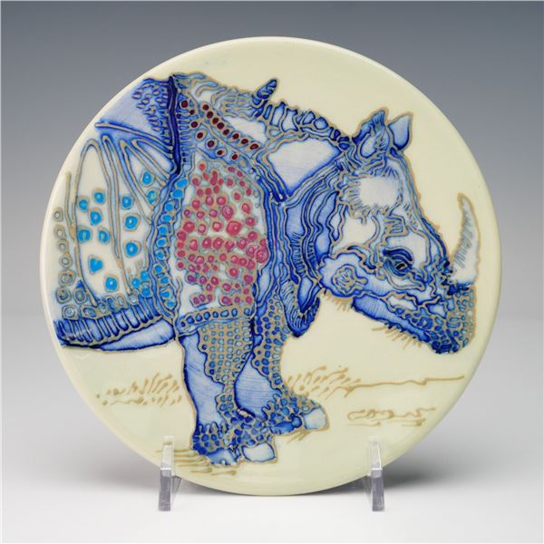 Dennis Chinaworks Pottery by Sally Tuffin Rhino Dish