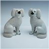 Pair of Victorian Staffordshire Poodle Dog Figurines Porcelain