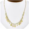 Image 1 : Celine 18k Yellow Gold 16.5" Dangle Grapes, Apples & Oval Charm Link Necklace