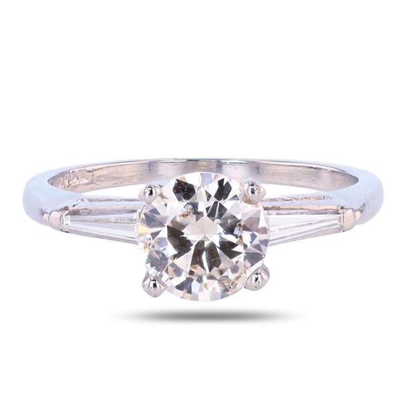 1.50 ctw K COLOR SI3 CLARITY CENTER Diamond Platinum Ring (1.78 ctw Diamonds)