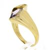 Image 9 : 14k Yellow Gold Custom Fan Cut Bezel Citrine & Amethyst Polished Two Stone Ring