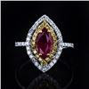 Image 1 : 1.15 ctw Ruby and 0.22 ctw Diamond 18K White and Yellow Gold Ring
