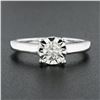 Image 2 : Classic 14K White Gold 0.35 ctw Illusion Set Diamond Solitaire Engagement Ring
