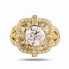 2.60 ctw G COLOR I1 CLARITY CENTER Diamond 18K Yellow Gold Ring (2.60 ctw Diamon