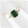 Image 7 : Vintage 10K Yellow Gold 2.64 ctw Emerald Cut Green Tourmaline Solitaire Band Rin