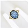 Image 5 : 10K Yellow Gold Bezel Oval Triplet Opal on Black Onyx Domed Solitaire Band Ring