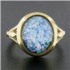 Image 6 : 10K Yellow Gold Bezel Oval Triplet Opal on Black Onyx Domed Solitaire Band Ring