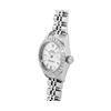 Image 3 : Rolex Ladies Stainless Steel Silver Index Dial 18K White Gold Diamond Bezel Date