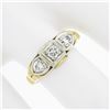 Image 3 : Vintage 14K TT Gold 0.45 ctw Round Brilliant Diamond 3-Stone Polished Band Ring