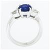 Image 8 : 14k White Gold 2.01 ctw GIA Ceylon Round Sapphire & Pear Diamond Accents Ring