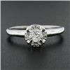 Image 1 : Vintage 14k White Gold 0.39 ctw Diamond Cluster Solitaire Engagement Promise Rin