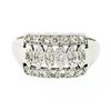 Image 4 : Antique Late Art Deco 14k White Gold.50 ctw Old Diamond Wide Statement Band Ring