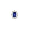 Platinum Diamond and Tanzanite Ring