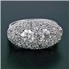 Image 2 : Antique Art Deco 14K White Gold 1.45 ctw 2 Old European Diamond Pave Cluster Rin