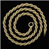 Image 5 : Milor 18K Gold 32" Long 7.8mm Wide Textured Rope Wrapped w/ Box Chain Necklace