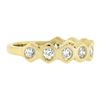 Image 5 : New 18K Gold 0.58 ctw Round Burnish Set Diamond Stackable Hexagon Shape Band Rin