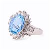 Image 2 : 3.77 ctw Aquamarine and 0.75 ctw Diamond Platinum Ring