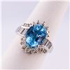 Image 3 : 3.77 ctw Aquamarine and 0.75 ctw Diamond Platinum Ring