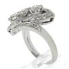 Image 9 : Vintage Platinum 1.95 ctw Large Old European Cut Diamond Bypass Ring w/ Accents