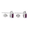 Image 4 : New Simple 10K White Gold 1.30 ctw Prong Set Oval Ruby & Diamonds Stud Earrings