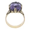 Image 4 : Antique Victorian 10K Gold Rectangular Cut Amethyst Solitaire Engraved Ring