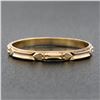 Image 2 : Antique 10k Yellow Gold Detailed Heart & Mil grain Work Eternity Stack Band Ring